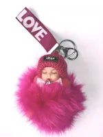 Брелок МЕХОВАЯ КУКЛА фуксия Брелок МЕХОВАЯ КУКЛА фуксия