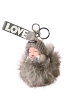 Брелок МЕХОВАЯ КУКЛА серый Брелок МЕХОВАЯ КУКЛА серый