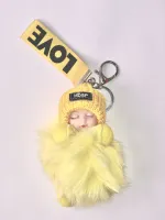 Брелок МЕХОВАЯ КУКЛА ярко-желтый Брелок МЕХОВАЯ КУКЛА ярко-желтый