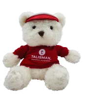 Медведь белый в красной футболке