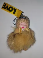 Брелок МЕХОВАЯ КУКЛА бежевый