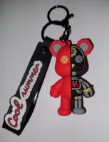 Брелок МЕДВЕДЬ красно-черный (половинки)