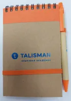 Блокнот с ручкой крафт