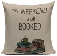Декоративная наволочка с надписью my WEEKEND 45х45