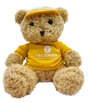 Медведь бежевый в желтой футболке