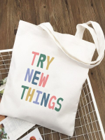 Сумка - шоппер с принтом  на английском языке