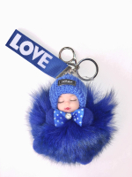 Брелок МЕХОВАЯ КУКЛА ярко-синий Брелок МЕХОВАЯ КУКЛА ярко-синий