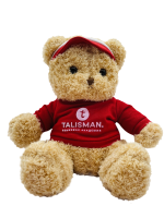 Медведь бежевый в красной футболке