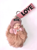 Брелок МЕХОВАЯ КУКЛА пастельно-розовый Брелок МЕХОВАЯ КУКЛА пастельно-розовый