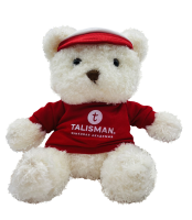 Медведь белый в красной футболке