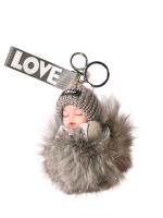 Брелок МЕХОВАЯ КУКЛА серый Брелок МЕХОВАЯ КУКЛА серый