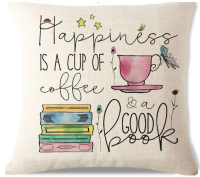 Декоративная наволочка с надписью Heppiness 45х45