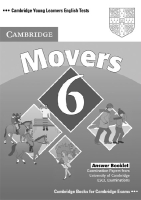 Cambridge Young Learners English Tests 6 Movers Answer Booklet - книга ответов Cambridge Young Learners English Tests 6 Movers Answer Booklet - книга ответов