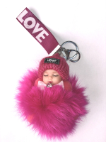 Брелок МЕХОВАЯ КУКЛА фуксия Брелок МЕХОВАЯ КУКЛА фуксия