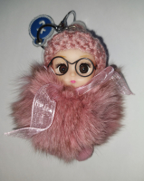 Брелок ДЕВОЧКА В ОЧКАХ пастельно-розовый