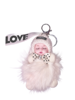 Брелок МЕХОВАЯ КУКЛА белый Брелок МЕХОВАЯ КУКЛА белый