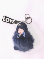Брелок МЕХОВАЯ КУКЛА темно-синий Брелок МЕХОВАЯ КУКЛА темно-синий