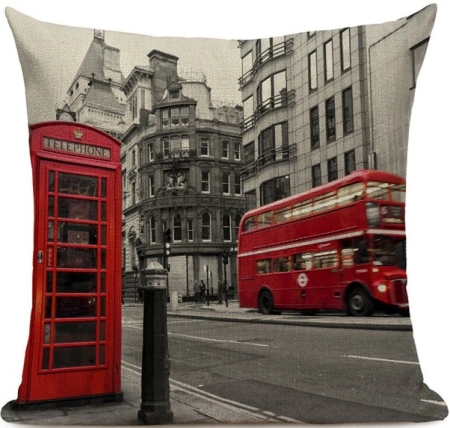Декоративная наволочка Лондон (6)  45х45