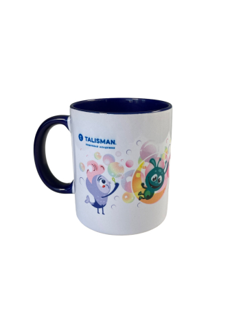 Кружка синяя с талисманчиками