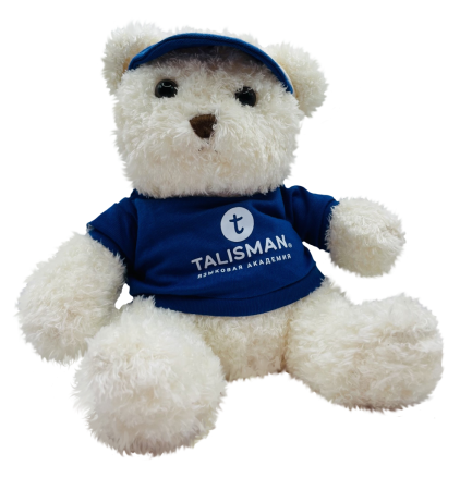Медведь белый в синей футболке