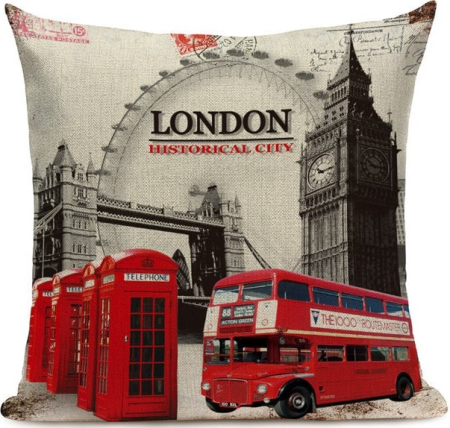Декоративная наволочка Лондон (4)   45х45