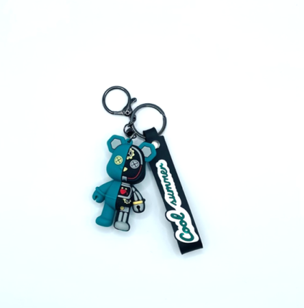 Брелок МЕДВЕДЬ зелено-черный (половинки)